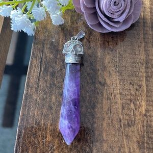 Skull Amethyst Crystal Pendant